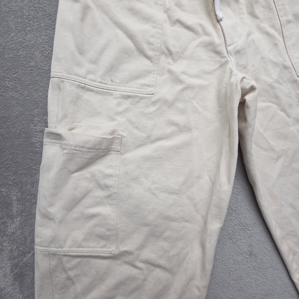 Nike Life Men's Utility Pants L Measured 34x26 Beige White Cargo Cotton - Picture 3 of 14